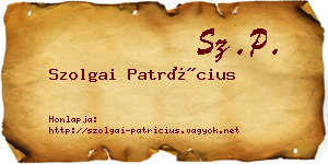 Szolgai Patrícius névjegykártya
